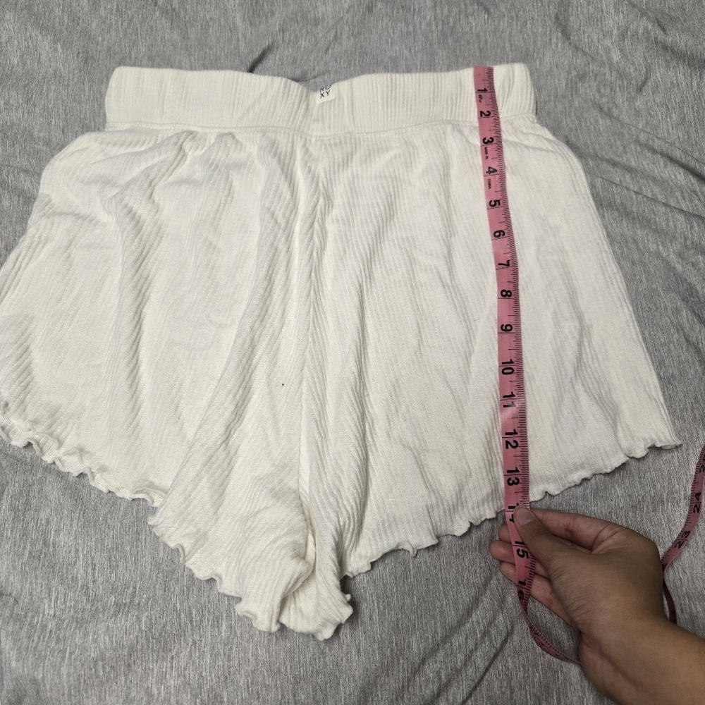Roxy White Shorts Lettuce Hem Ribbed Soft Size Small - Picture 8 of 11